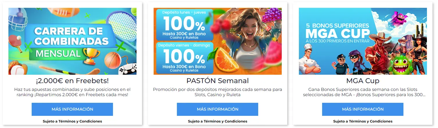 el mejor bono de bienvenida Paston Casino