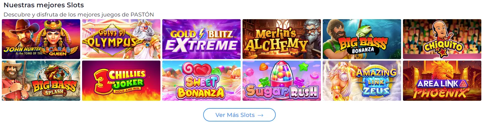 Las mejores tragamonedas en Paston Casino
